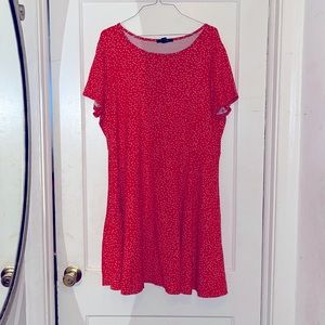 Forever 21 size 3x tangerine/white polka dot mini dress